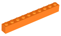 Brick 1 x 10 in Orange
