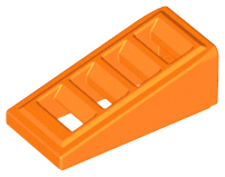 Brick Sloped 18° 2 x 1 x 2/3 with 4 Slots / Grate in Orange