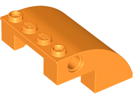 Brick Curved 4 x 4 x 2 with Holes in Orange