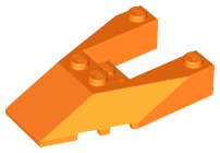 Brick Wedged, Sloped 6 x 4 Cutout, Stud Notches in Orange