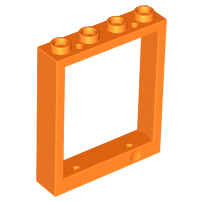 Door Frame 1 x 4 x 4, Holes (Lift) in Orange