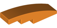Brick Curved 4 x 1 No Studs [Stud Holder with Asymmetric Ridges] in Orange
