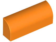 Brick Curved 1 x 4 x 1 1/3 No Studs, Lowered Inside Support in Orange