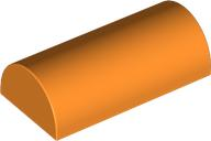 Brick Curved 2 x 4 Double, No Studs, with Groove in Orange