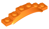Wheel Arch, Mudguard, 1 1/2 x 6 x 1 [Arch Extended] in Orange