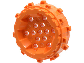 Wheel Hard Plastic with Small Cleats in Orange