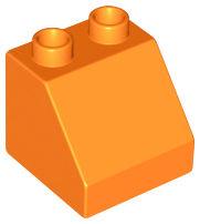 Duplo Brick 2 x 2 Slope 45° in Orange