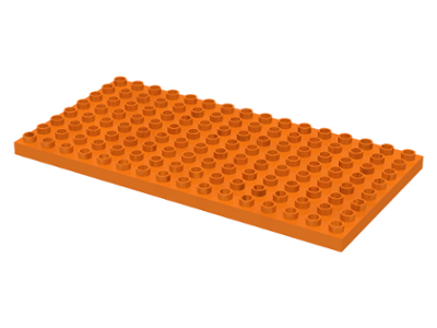 Duplo Plate 8 x 16 in Orange