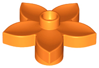 Duplo Plant, Flower with 1 Top Stud in Orange