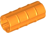 Technic Axle Connector Ridged [with x Hole x Orientation] in Orange