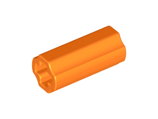 Technic Axle Connector Smooth [with x Hole + Orientation] in Orange