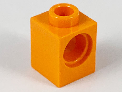 Technic Brick 1 x 1 with Pin Hole in Orange