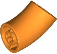 Brick Round 2 x 2 D. Tube with 45° Elbow and Axle Holes (Crossholes) at Each End [SHORT] in Orange