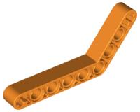 Technic Beam 1 x 9 Bent (6 - 4) Thick in Orange