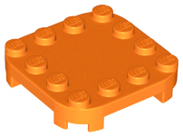 Plate Round Corners 4 x 4 x 2/3 Circle with Reduced Knobs in Orange