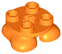Feet, 2 x 2 x 2/3 with 4 Studs on Top in Orange
