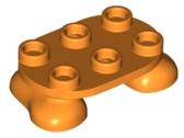Feet, 2 x 3 x 2/3 with 6 Studs on Top in Orange