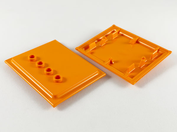 Scala, Building, Wall Panel 5 x 6 with Four Studs in Orange