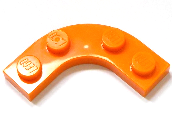 Plate Round Corner 3 x 3 with 2 x 2 Round Cutout in Orange