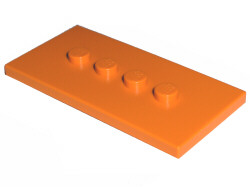 Scala, Plate Special 3 x 6 with 4 Inline Top Studs in Orange
