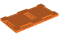 Plate Special 8 x 16 x 2/3 with Six Recessed Edges with 1 x 4 Studs and Recessed Center with 2 x 4 Studs in Orange