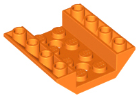 Brick Sloped Inverted 45° 4 x 4 Double with 4 x 2 Recessed, 2 Holes in Orange