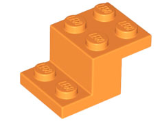 Bracket 3 x 2 x 1 1/3 with Bottom Stud Holder in Orange
