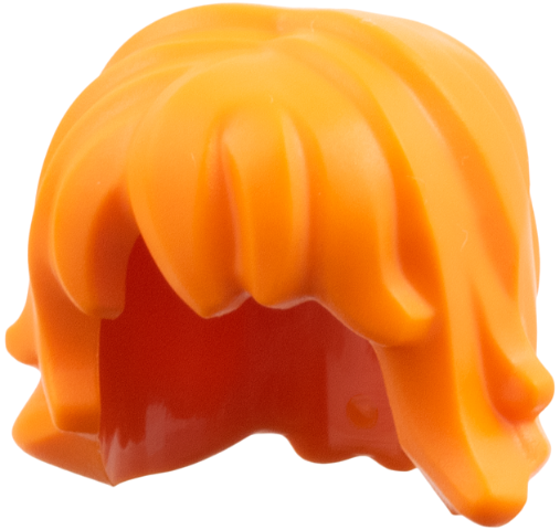 Hair Mid-Length, Wavy in Orange