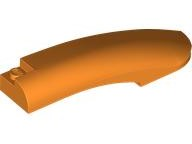 Brick Round, Curved 10 x 2 x 2 with Rounded End Right in Orange