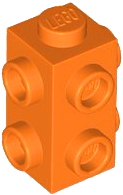 Brick Special 1 x 1 x 1 2/3 with 6 Studs on 3 Sides in Orange