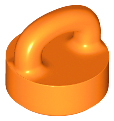 Tile Special Round 1 x 1 Special with Clip-Bar in Orange
