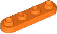Plate Special 1 x 4 Rounded with 2 Open Studs in Orange