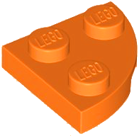 Plate Round Corner 2 x 2 in Orange
