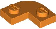 Plate Round Corner 2 x 2 with 1 x 1 Cutout in Orange