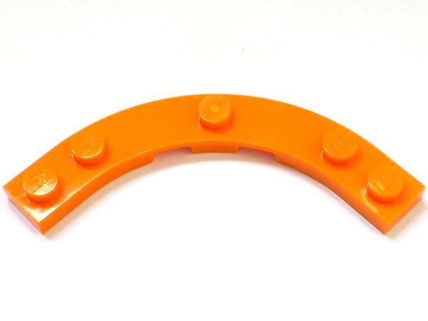 Plate Round Corner 5 x 5 with 4 x 4 Round Cutout in Orange