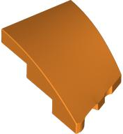 Brick Wedged, Curved 3 x 2 with Stud Notch Left in Orange