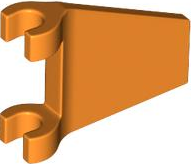 Flag 2 x 2 Trapezoid with Flared Area between Clips in Orange