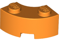 Brick Round Corner 2 x 2 Macaroni with Stud Notch and Reinforced Underside [New Style] in Orange