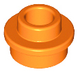 Plate Round 1 x 1 with Open Stud in Orange