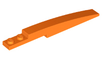 Brick Curved 10 x 1 [Symmetric Inside Ridges] in Orange