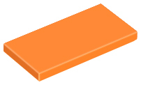 Tile 2 x 4 with Groove in Orange