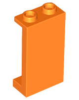 Panel 1 x 2 x 3 [Side Supports / Hollow Studs] in Orange