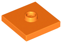 Plate Special 2 x 2 with Groove and Center Stud (Jumper) in Orange