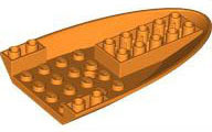 Aircraft Fuselage Curved Forward 6 x 10 Bottom in Orange
