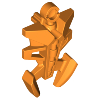 Large Figure Torso Cover, Armor, Small Triangular with Pincer End in Orange