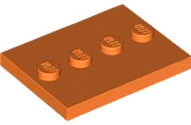 Plate Special 3 x 4 with 1 x 4 Center Studs [Plain] in Orange