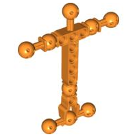 Large Figure Skeletal, Torso with 9 Ball Joints, and 8 Holes, Large in Orange