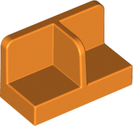 Panel 1 x 2 x 1 with Rounded Corners and Central Divider in Orange