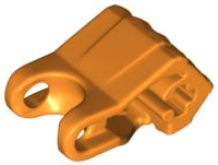 Large Figure Hand, Fist with Axle Hole, 4 Fingers in Orange