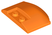 Brick Round 3 x 4 x 2/3 Triple Curved with 2 Sunk Studs in Orange